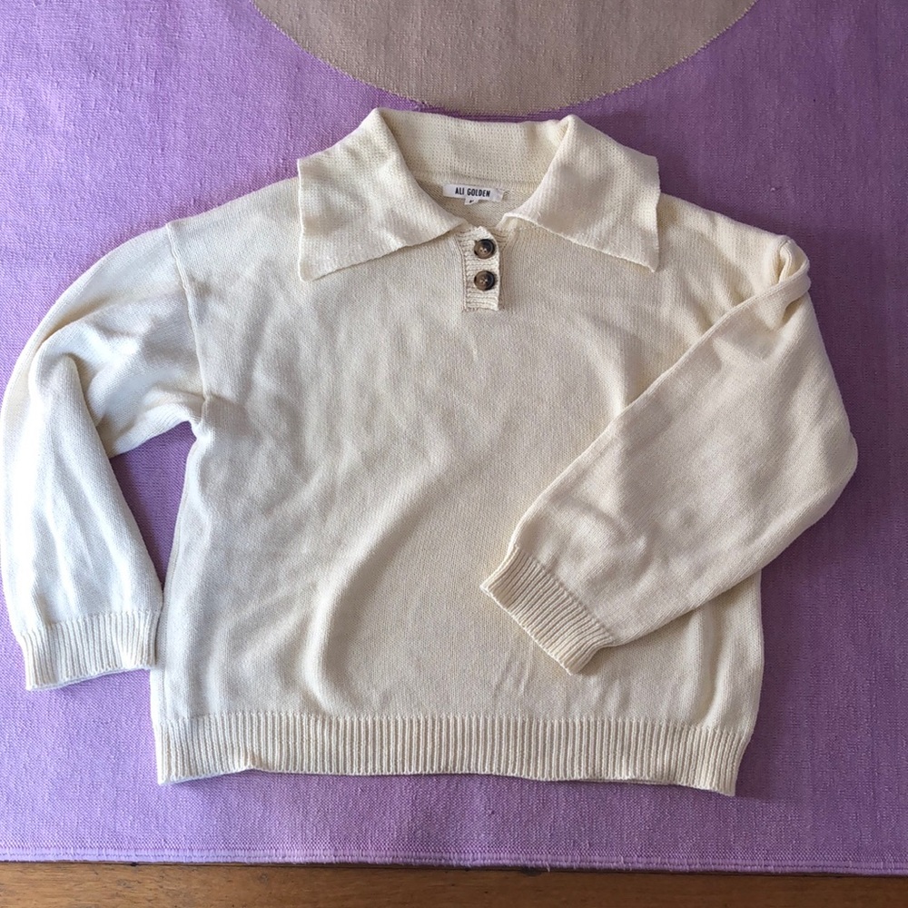Ali Golden lightweight cotton pullover sweater